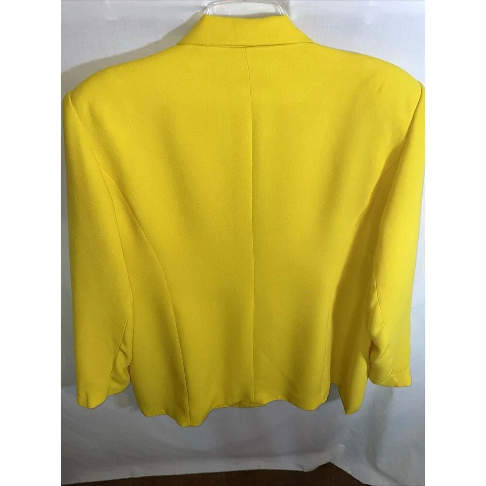 Champagne Italy Dress Blazer Women's Size 24 Yellow Long Sleeve Button Front
